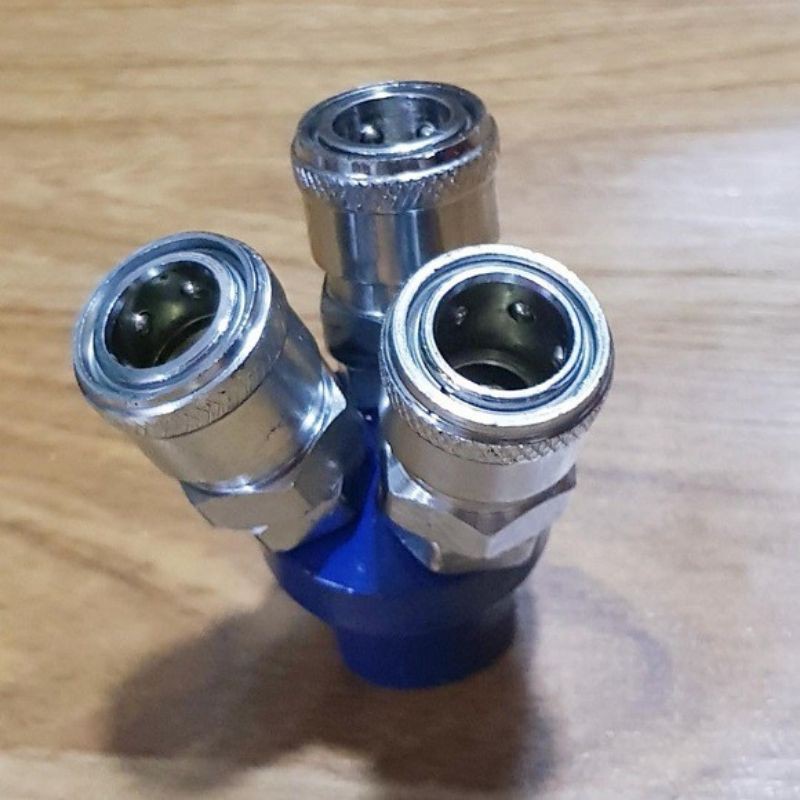 Đầu nối chia hơi tròn 3 ngã dùng cho máy bơm khí nén