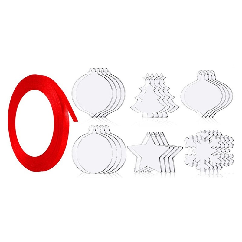 Phụ Kiện Treo Trang Trí Cây Thông Noel Bằng Acrylic Trong Suốt