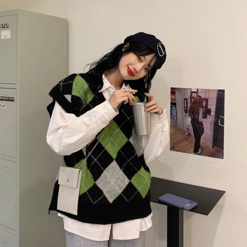 Áo dệt kim không tay phong cách Hàn Quốc thời trang cho nữ