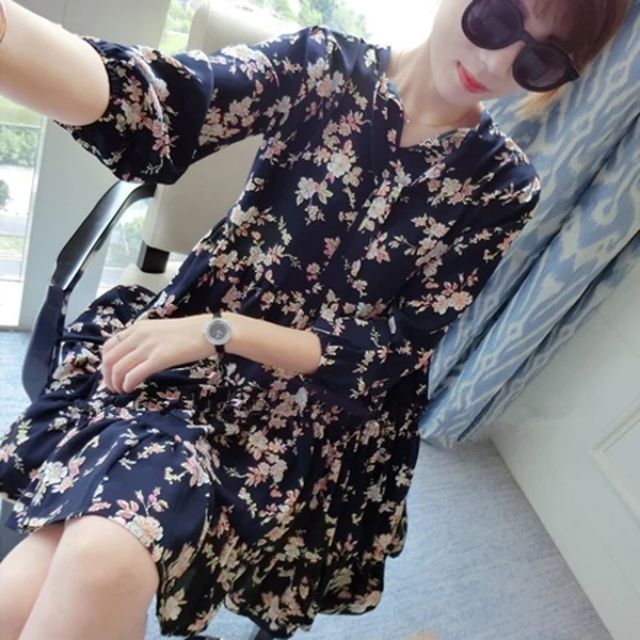 Váy voan họa tiết hoa