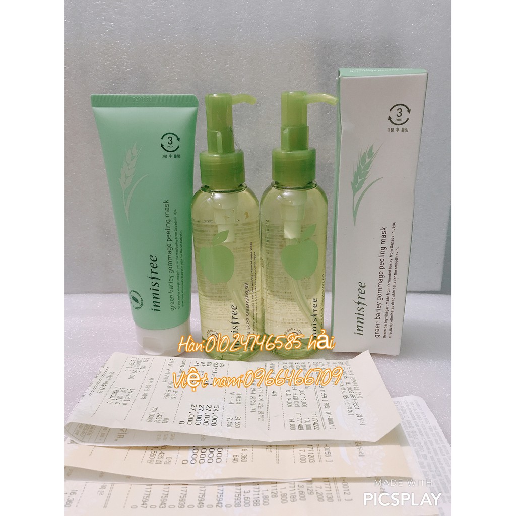 CÁC LOẠI DẦU TẨY TRANG INNISFREE(TÁO VÀ TRÀ XANH)