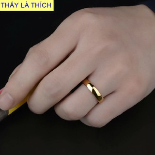 Nhẫn Nam inox Thấy Là Thích trơn màu vàng - Cam kết 1 đổi 1 nếu hoen , gỉ sét - NNA00011V025039-S17