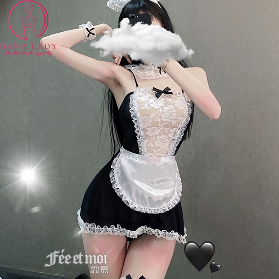 Đồ ngủ cosplay sexy hầu gái anime quyến rũ gợi cảm siêu mỏng xuyên thấu CP158