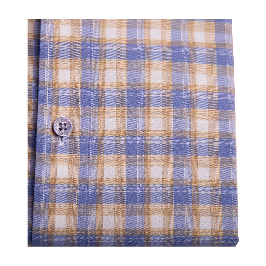 Áo sơ mi nam ngắn tay BELLUNI hoạ tiết caro trẻ trung năng động - ANS.BPS.BE.206.W6