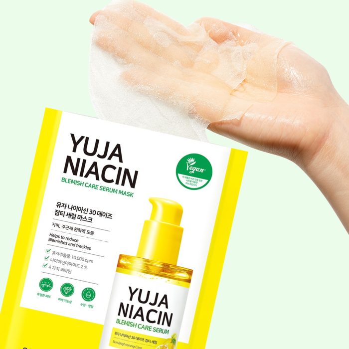 Hộp 10 Miếng Mặt Nạ Giấy Dưỡng Trắng Sáng Da Some By Mi Yuja Niacin Blemish Care Serum Mask 25g