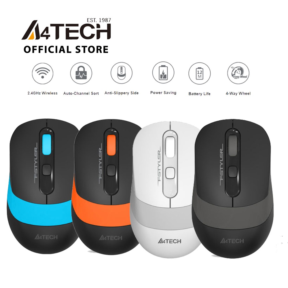 [Mã ELRE150 giảm 8% đơn 250K] Chuột Không Dây A4tech FStyler 2.4G Wireless FG10 2000 DPI