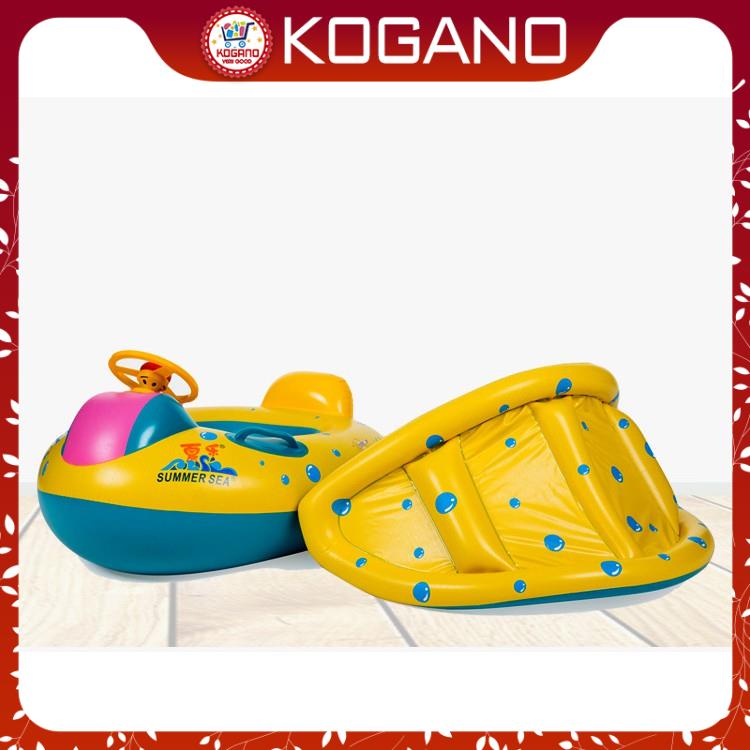 Phao Bơi Trẻ Em KOGANO Dáng Du Thuyền Xỏ Chân Chống Lật An Toàn Cho Bé Có Mái Che, Còi Bấm SS-001123