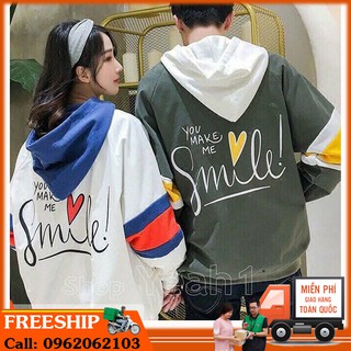 a047 Hình thật + 👩‍🚀Áo Khoác Dù Smile( có Size XL lớn 65-80kg)