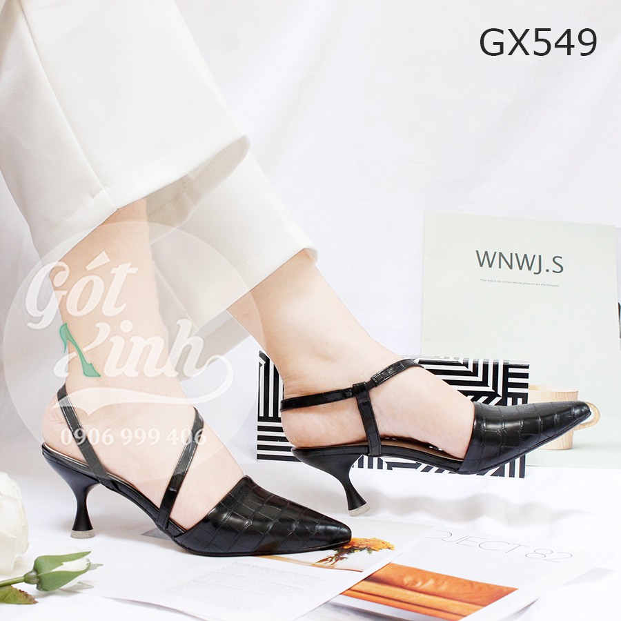 Giày Slingback mũi nhọn 5p quai giữa - hình thật kèm video shop tự quay