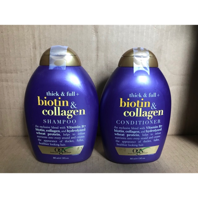 Dầu Gội và Dầu Xả Organix Thick & Full - Biotin & Collagen