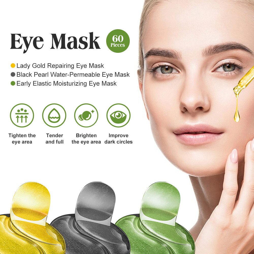 [Hàng mới về] Set 60 mặt nạ mắt tinh chất vàng 24K giảm nếp nhăn quầng thâm cấp ẩm hiệu quả