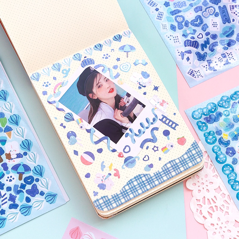 Flowertree 4 Miếng Dán Kawaii Trang Trí Sổ Lưu Niệm