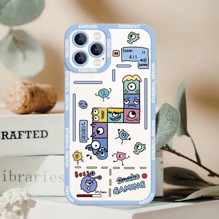 Ốp Điện Thoại TPU Mềm Trong Suốt Hình Quái Vật Nhỏ Cho Iphone 13 Pro Max/12/11/XS/ XR/ X/ 8/ 7/6 Plus Mini SE 2020