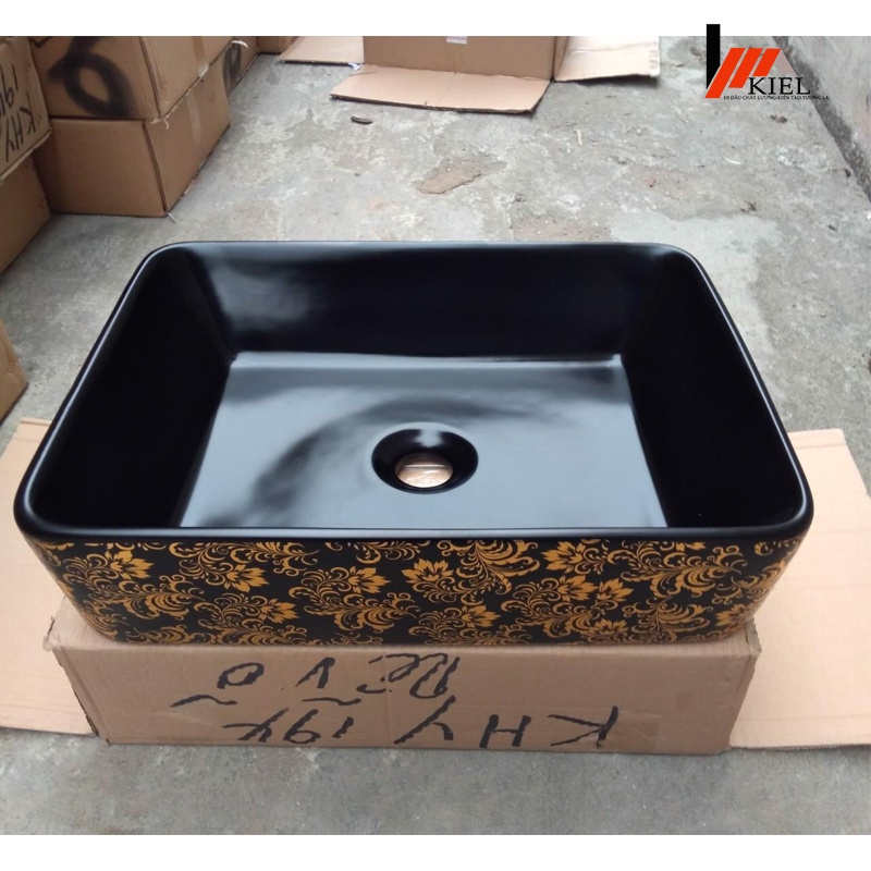 Chậu rửa mặt lavabo nghệ thuật đặt bàn với thiết kế hoa văn sang trọng ,tinh tế chính hãng-Bảo hành 10 năm men