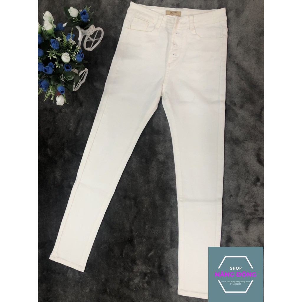 Quần Jean Nữ Lưng Cao 💕FREESHIP💕 Quần Jean Trắng Lưng Cao 4 Nút VQ64 | BigBuy360 - bigbuy360.vn