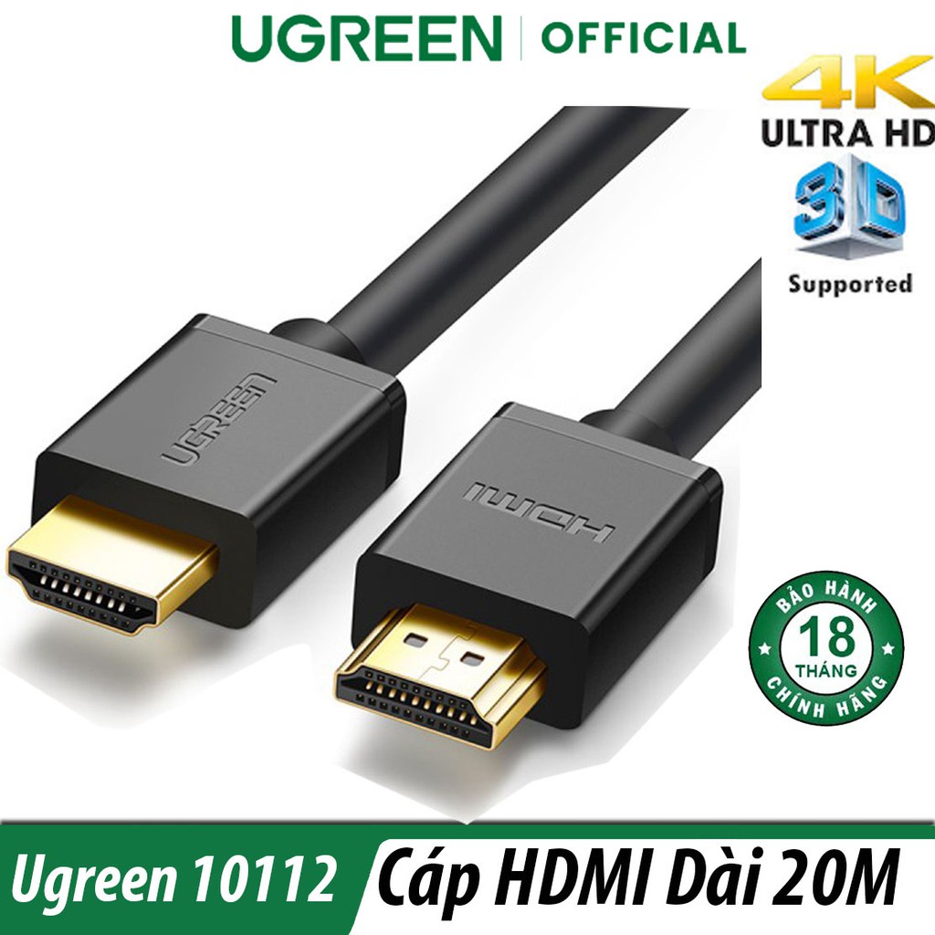 Dây HDMI UGREEN HD104 hỗ trợ 3D 10110 10179 10111 10112 Chính Hãng Thuần đồng