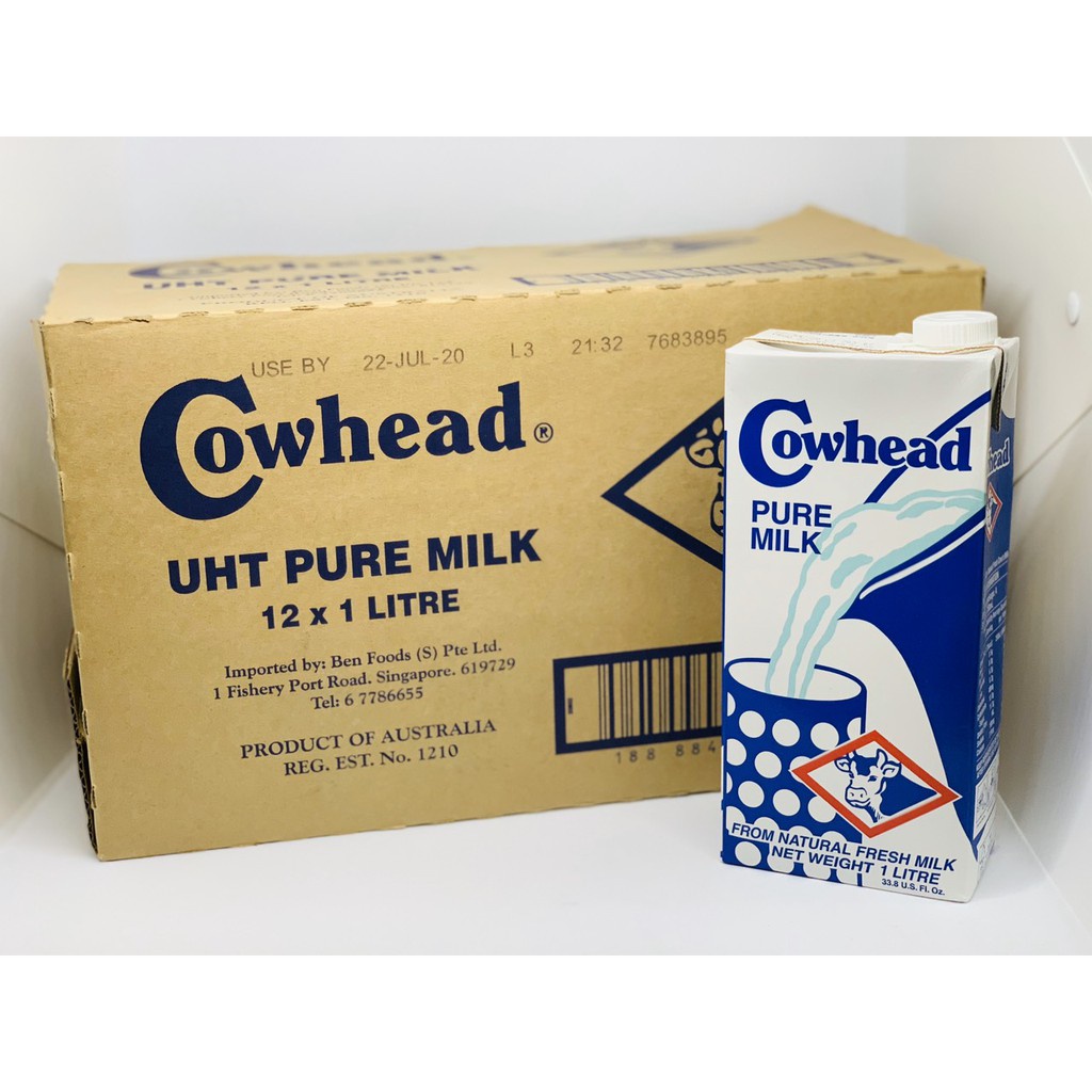 {Australia's} Nguyên thùng sữa tươi Fullcream Cowhead - Độ Béo 3,5% - 12 hộp - Nhập Khẩu Úc - Date 2023