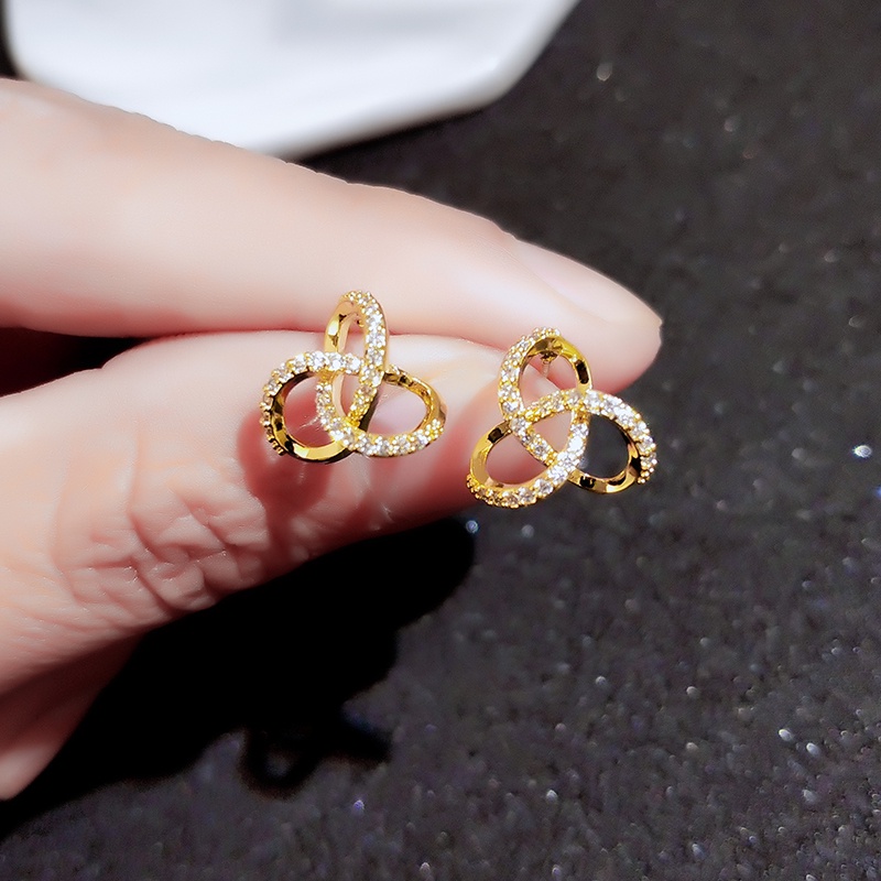 [Jiudoulan] Bông Tai Dạng Kẹp Đính Kim Cương Đơn Giản Ngọt Ngào Không Cần Xỏ Khuyên Thời Trang