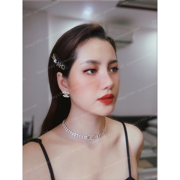 Bông tai vòng cổ thời trang, choker nữ CC mã SP0038 - may1992.accessories
