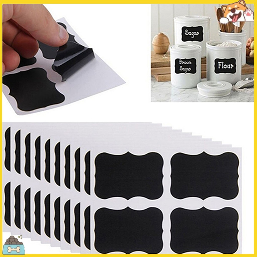 Bộ 36 miếng nhãn dán hũ gia vị bằng phấn