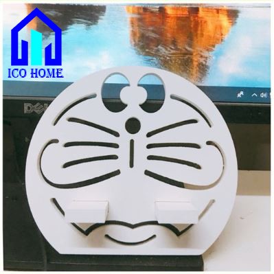 Kệ đỡ điện thoại bằng gỗ CNC cao cấp hình Doraemon