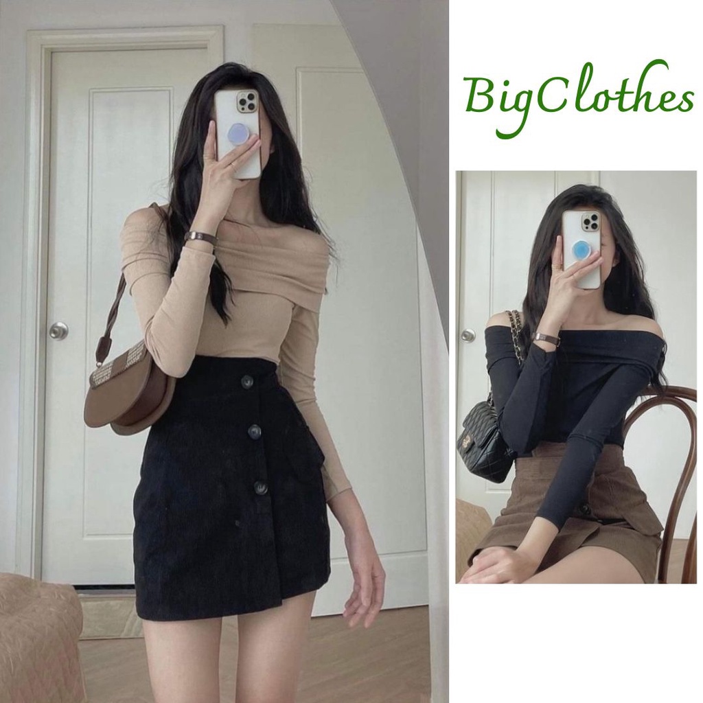 Áo trễ vai tay dài tay tôn dáng hot thu đông BIGSIZE AG003