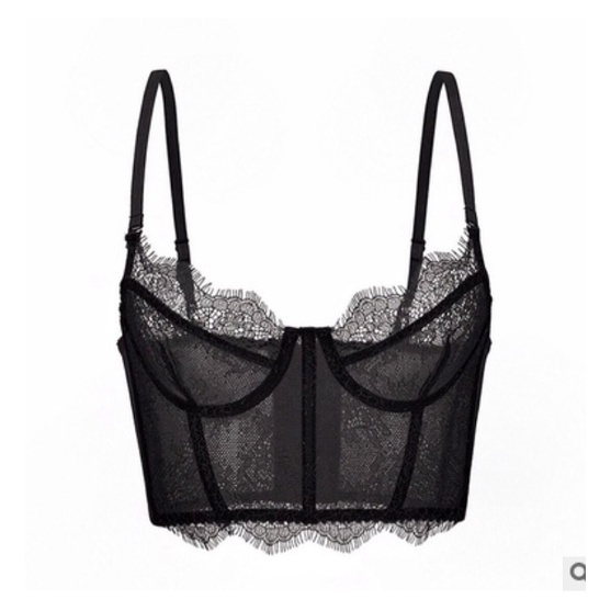Áo corset ren áo bra ren đen