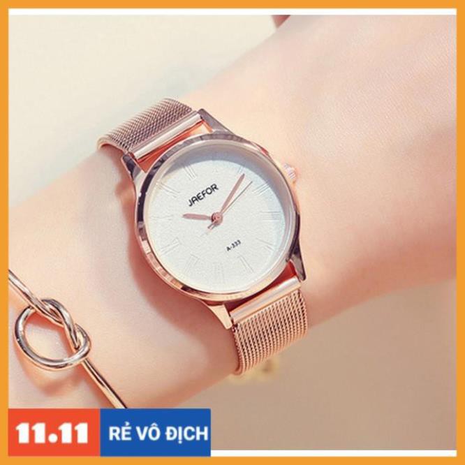 [Hàng chính hãng] [HOTTREND] Đồng hồ nữ JAEFOR kim loại - có size nam