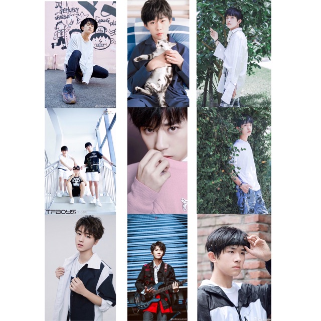 Decal dán tường laptop điện thoại khổ A4-A5-A6 TFBOYS - Poster Vương Nguyên Vương Tuấn Khải Dịch Dương Thiên Tỉ sẵn keo