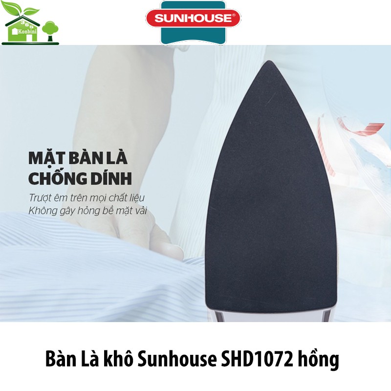 Bàn Là Khô Sunhouse SHD1072 Hồng