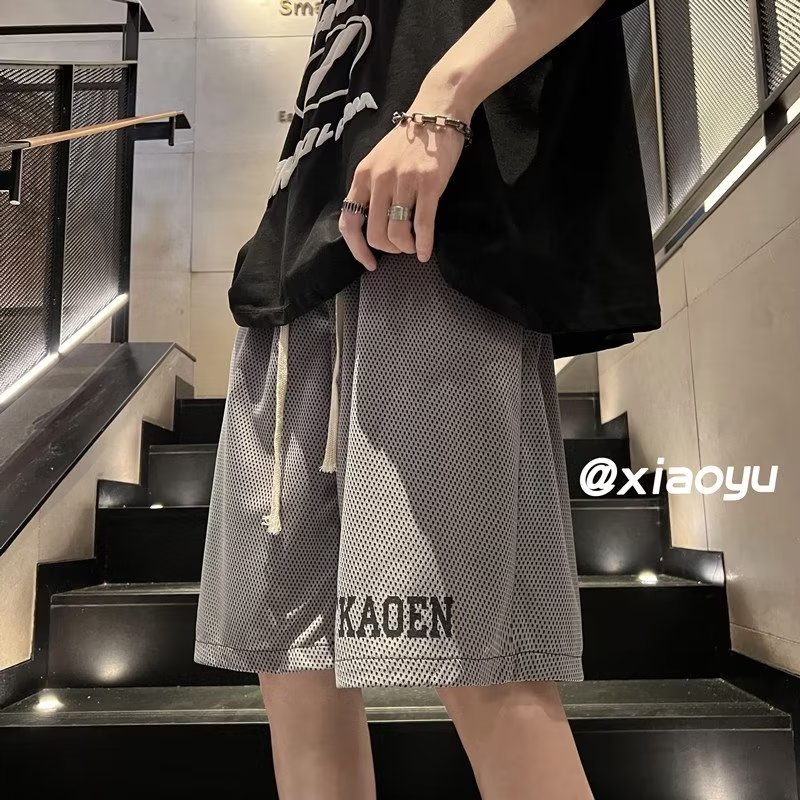 Quần Short Dáng Rộng Lưng Thun Co Giãn Tốt In Chữ Cỡ Lớn M-2XL Thời Trang Cá Tính Cho Nam