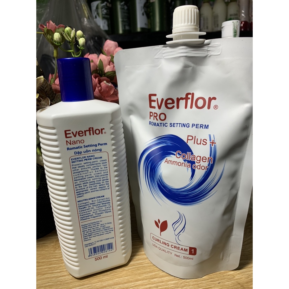 Kem uốn nóng Everflor Pro 500ml x 2