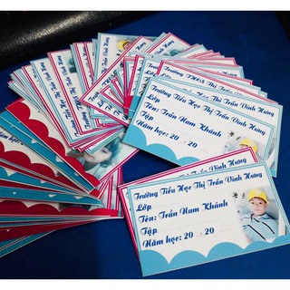 20 nhãn vở đặt theo yêu cầu , nhãn vở in hình theo yêu cầu