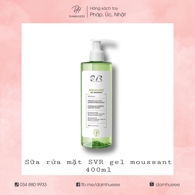 Sữa rửa mặt SVR Sebiaclear gel moussant 400ml