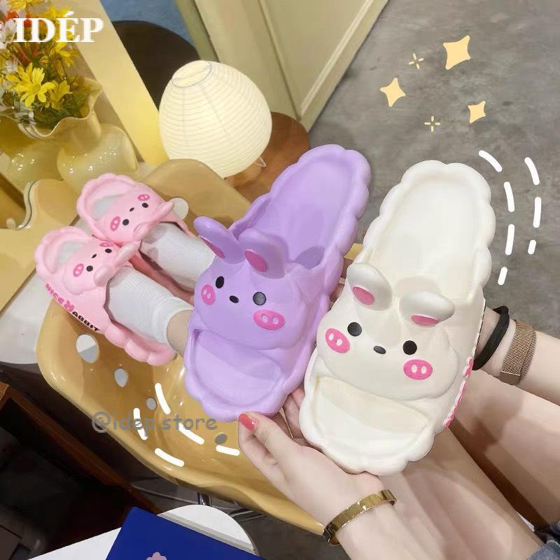 [iDÉP DL265] Dép đi trong nhà hình tai Thỏ dễ thương đế dày 3.5cm siêu nhẹ êm chân chống trơn trượt