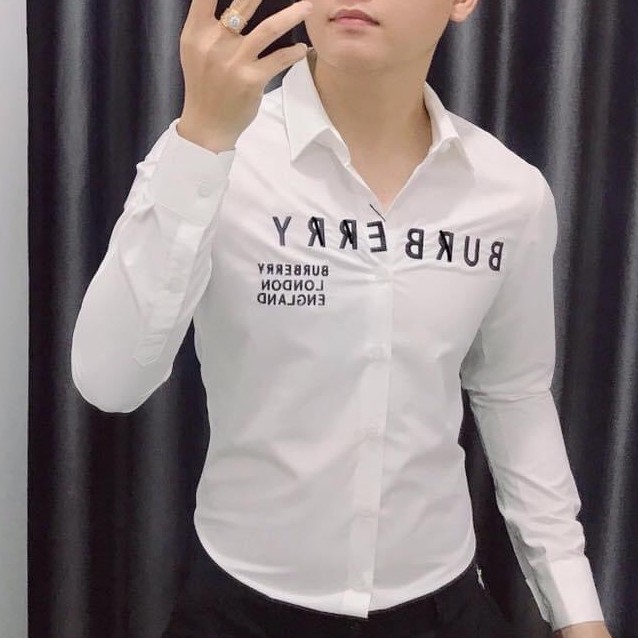 Áo sơ mi nam dài tay cao cấp hàn quốc đẹp kiểu BBR giá rẻ thêu logo mẫu mới AHFASHION | BigBuy360 - bigbuy360.vn