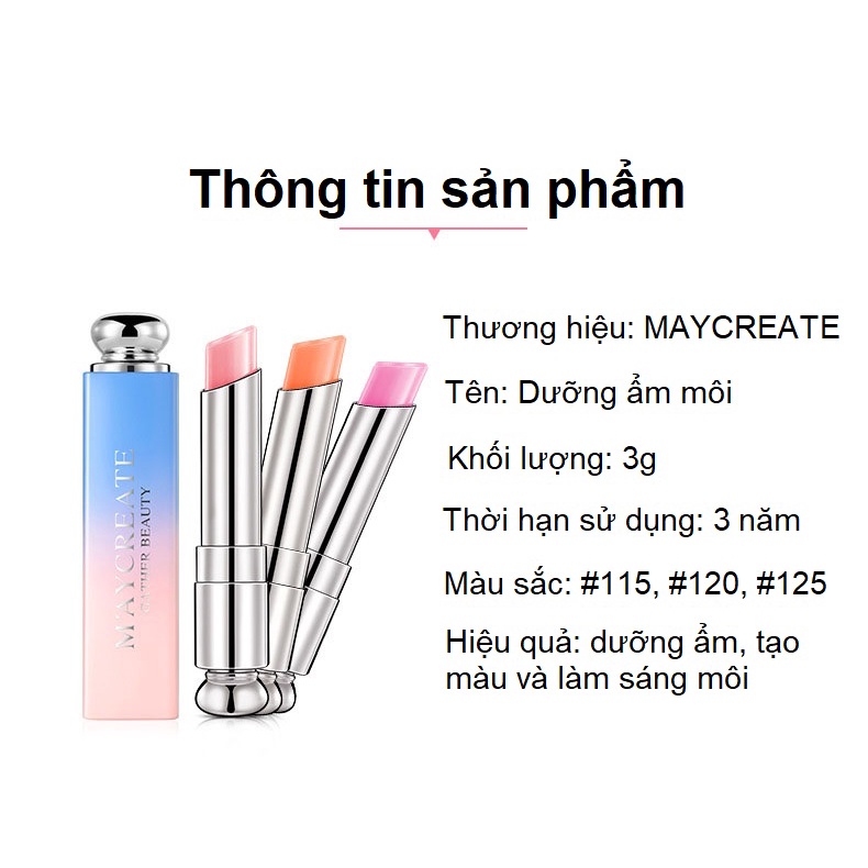 Son Dưỡng Môi M'AYCREATE Chống Nước Không Phai Đổi Màu Theo Nhiệt Độ