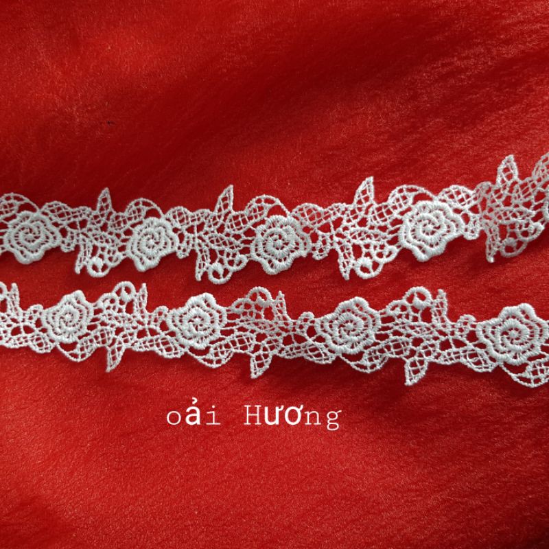 Ren viền thêu hoa hồng