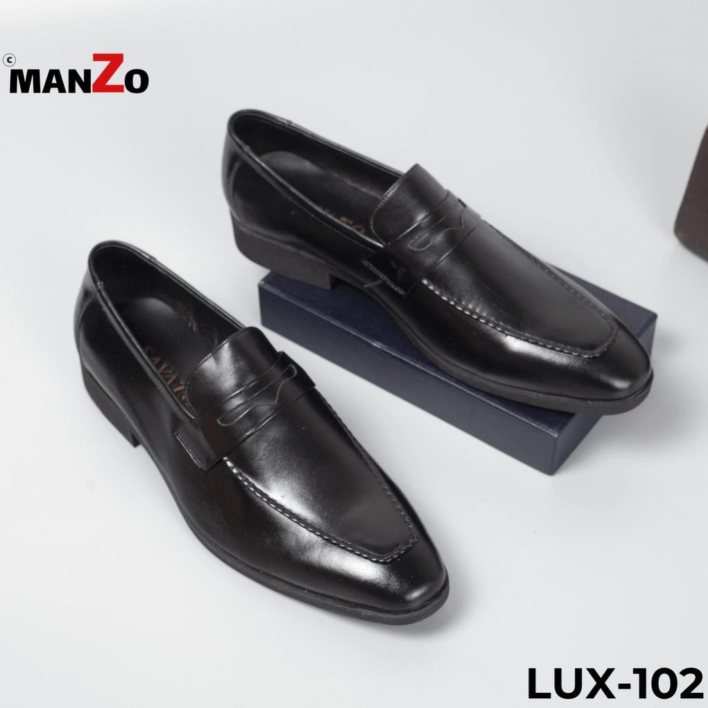[DA THẬT] Giày tây nam cao cấp công sở màu đen lịch lãm Manzo Lux 102 | BigBuy360 - bigbuy360.vn