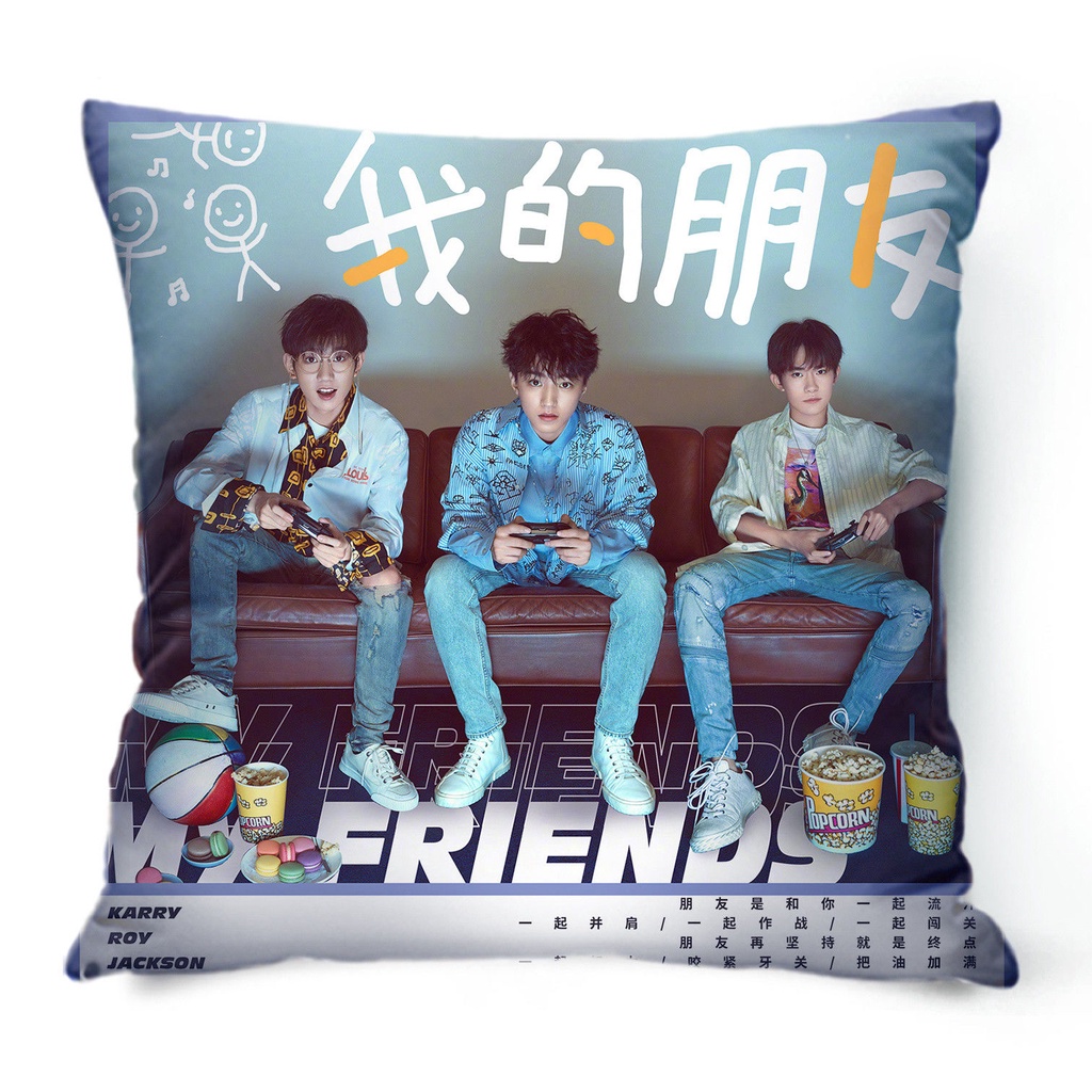 Áo Gối Vuông In Hình Thần Tượng Tfboys Cá Tính Độc Đáo