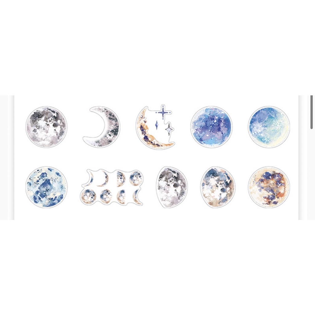 Túi 20 hình dán vũ trụ chất liệu nhựa Pet chống thấm