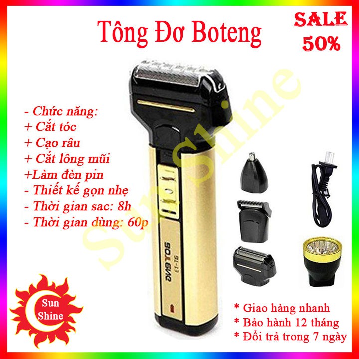 Tông Đơ Cắt Tóc Cạo Râu ⚡️𝐅𝐑𝐄𝐄 𝐒𝐇𝐈𝐏⚡️ Máy Cắt Tóc Đa Năng Kiêm Cạo Râu, Tỉa Lông Mũi, Đèn Pin