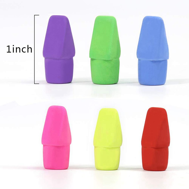 Bộ 50 gôm tẩy chì hình chóp gắn đầu bút chì tiện dụng