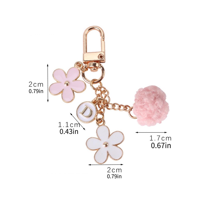 Móc Khóa Cục Bông Hoa Và Chữ D / H Cho Điện Thoại