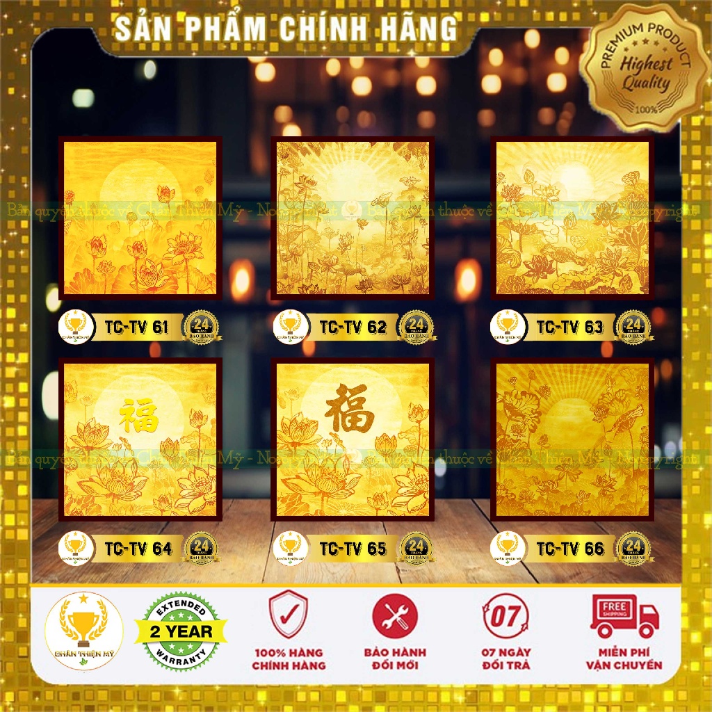 Tranh Trúc Chỉ In Vuông Mẫu 61-66 | Tranh Phong Thủy Tâm Linh | CHANTHIENMY.ASIA