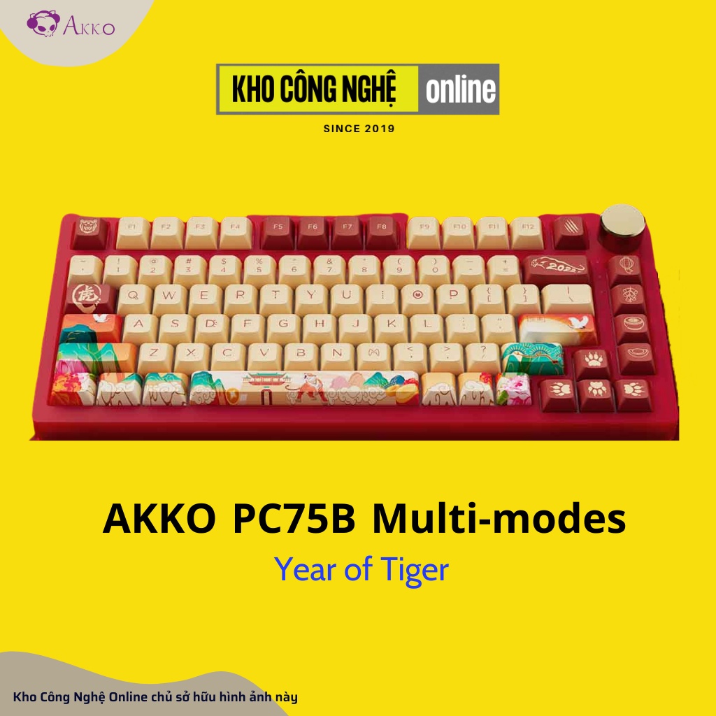 Bàn phím AKKO PC75B Plus Year of Tiger (Bluetooth 5.0 / Wireless 2.4Ghz / Hotswap / Foam tiêu âm / Lubed switch)
