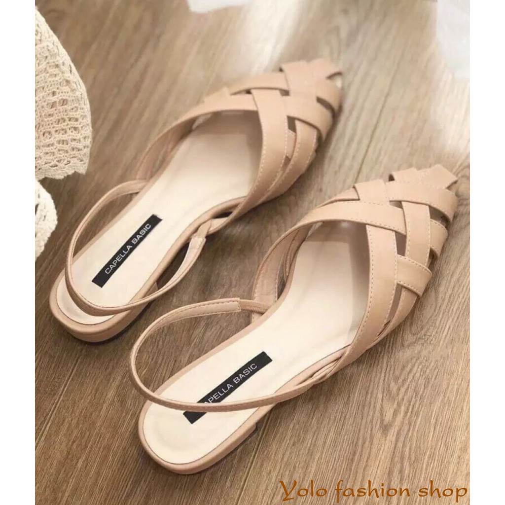 Giày sandal búp bê nữ dan chéo xinh xắn Hàng VNXK cao cấp CC13