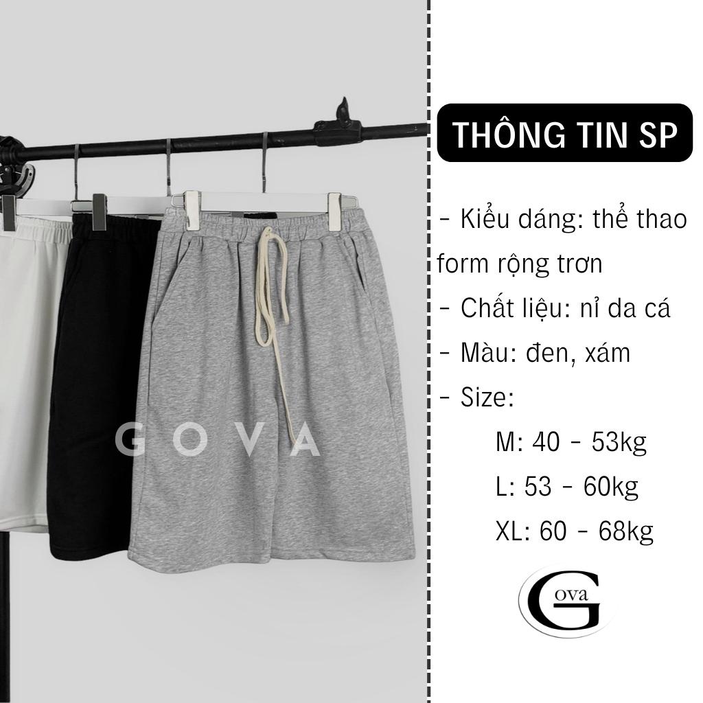 Quần Short NỈ DA CÁ Unisex  Quần Đùi Chất Nỉ Da Cá Nam Nữ Đều Mặc Được Basic GOVA