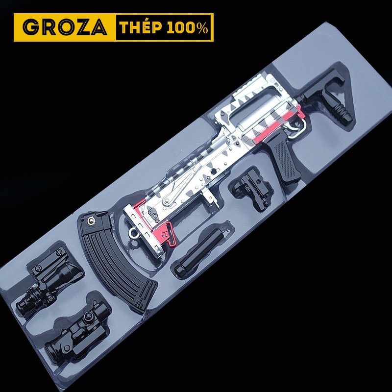 Mô Hình PUBG SKin Groza Tặng Kèm 3 Scope Và Kệ Trưng Bày 19cm