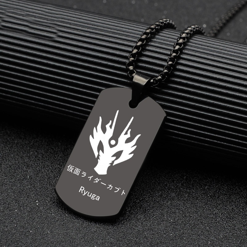 Dây Chuyền Mặt Răng Rồng Kamen Rider Phong Cách Quân Đội Dành Cho Nam